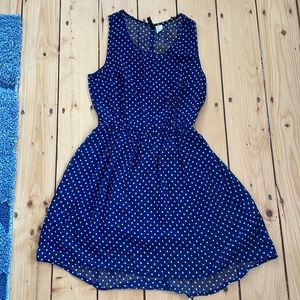 Navy blue polka dot dress